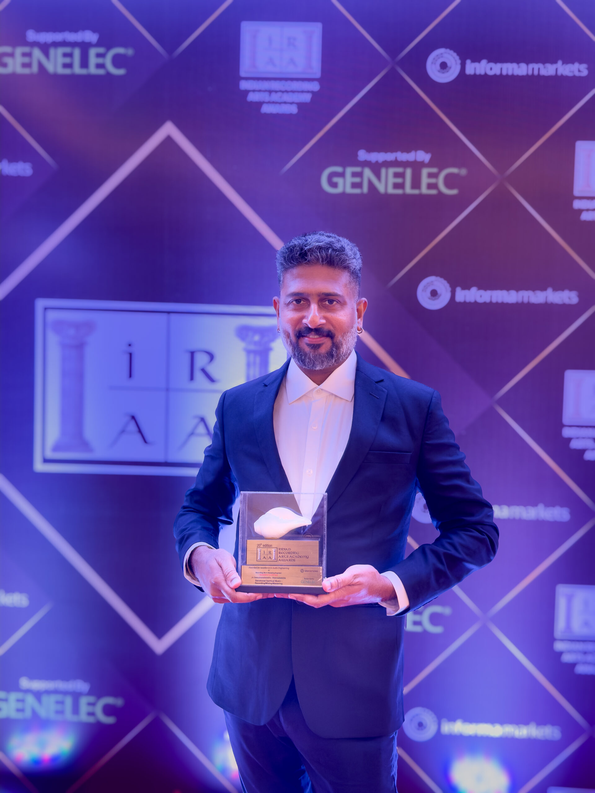 Head Faculty Music Production Nandu Kartha at the 2026 IRAA Awards